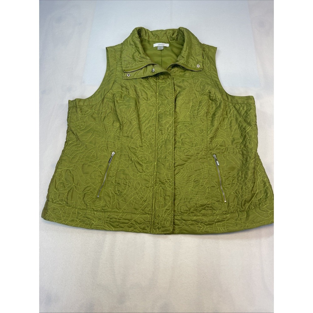 Cj Banks  Women's quilted vest Size 1X Pistachio Green